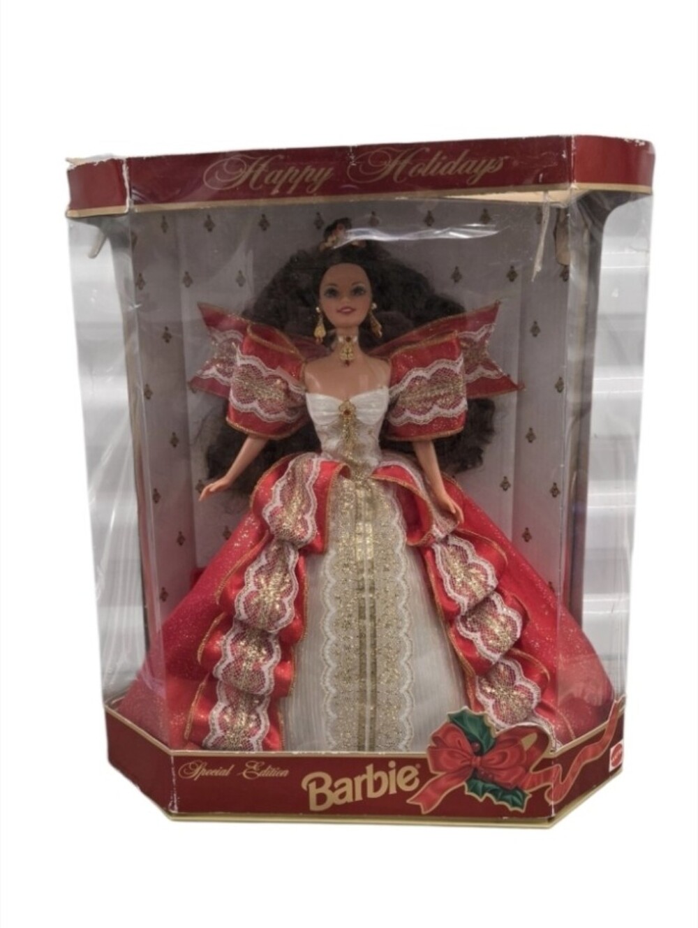 Vintage 1997 10th Anniversary Happy Holidays Barbie Special Edition Doll Damaged